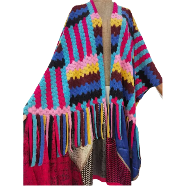 Pre Order: Warm Winter Crochet Poncho Cardigan - WINI
