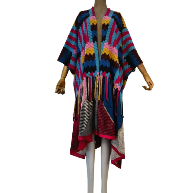 Pre Order: Warm Winter Crochet Poncho Cardigan - WINI