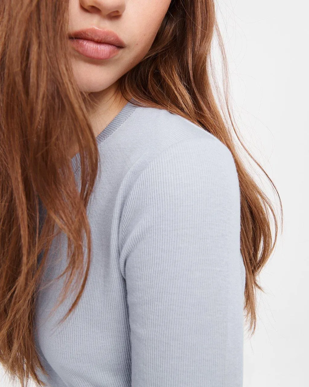 Rag & Bone - The Rib Slim Tee in Dusty Blue
