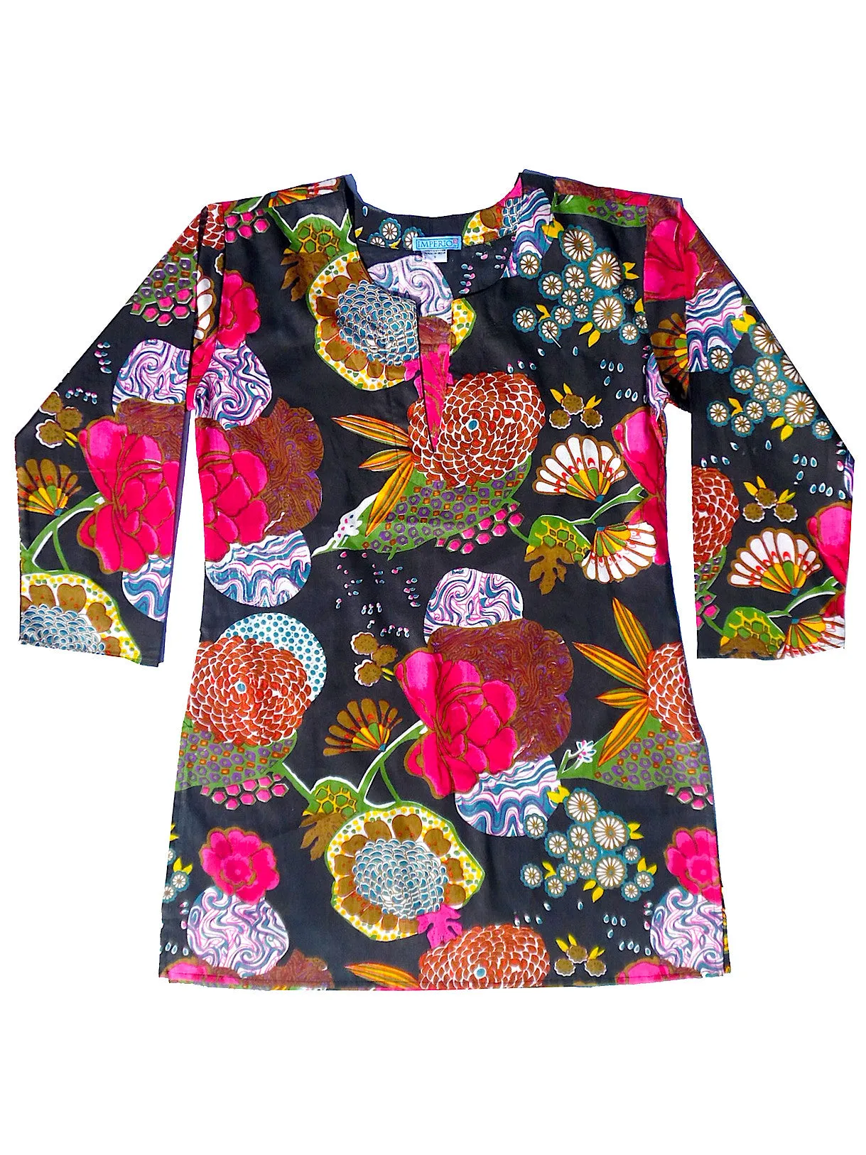 Raja Cotton Tunic Provence On Black