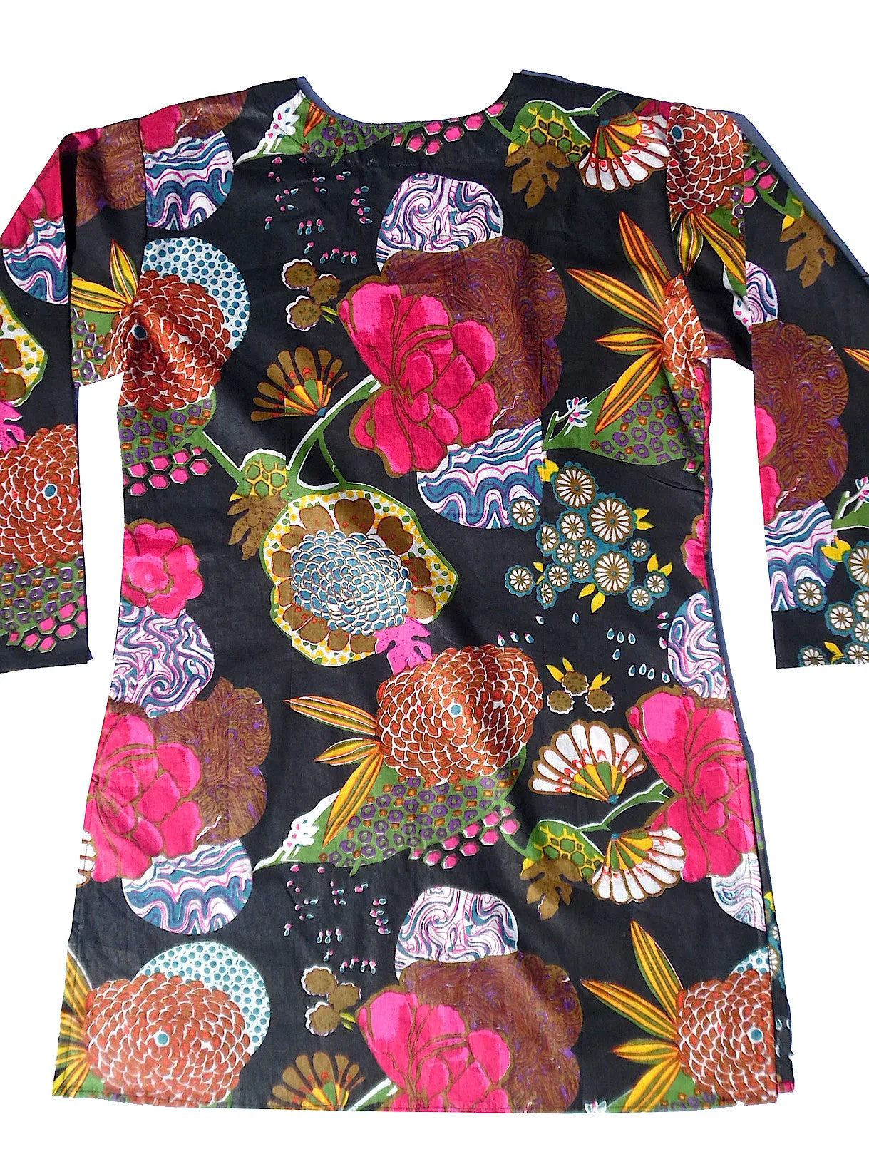 Raja Cotton Tunic Provence On Black