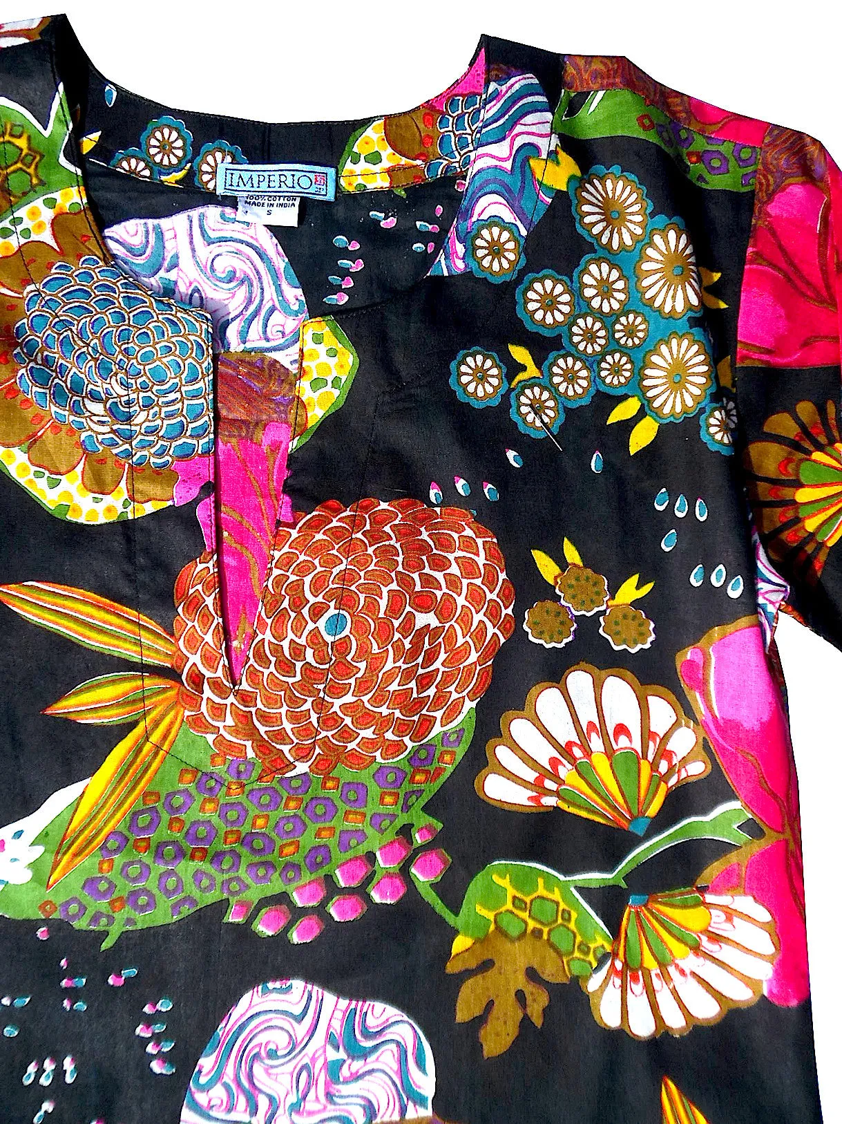 Raja Cotton Tunic Provence On Black