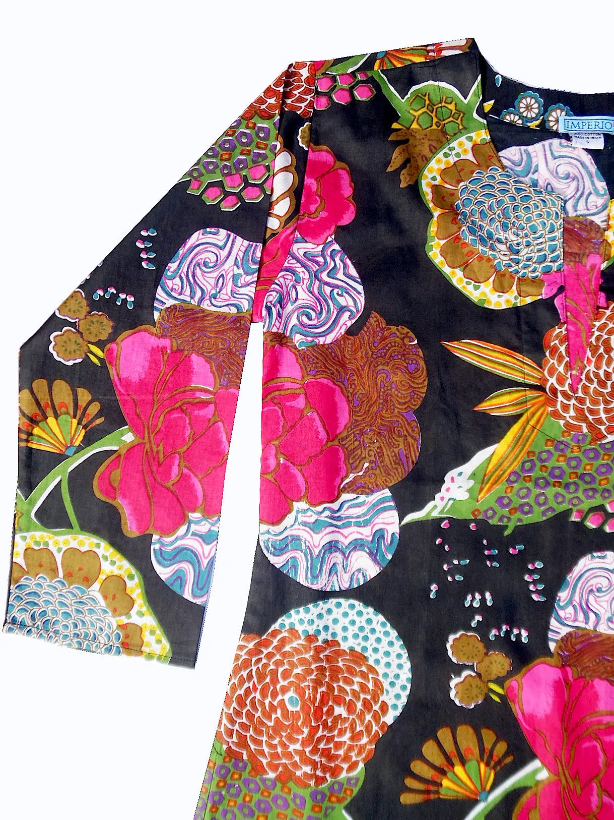 Raja Cotton Tunic Provence On Black