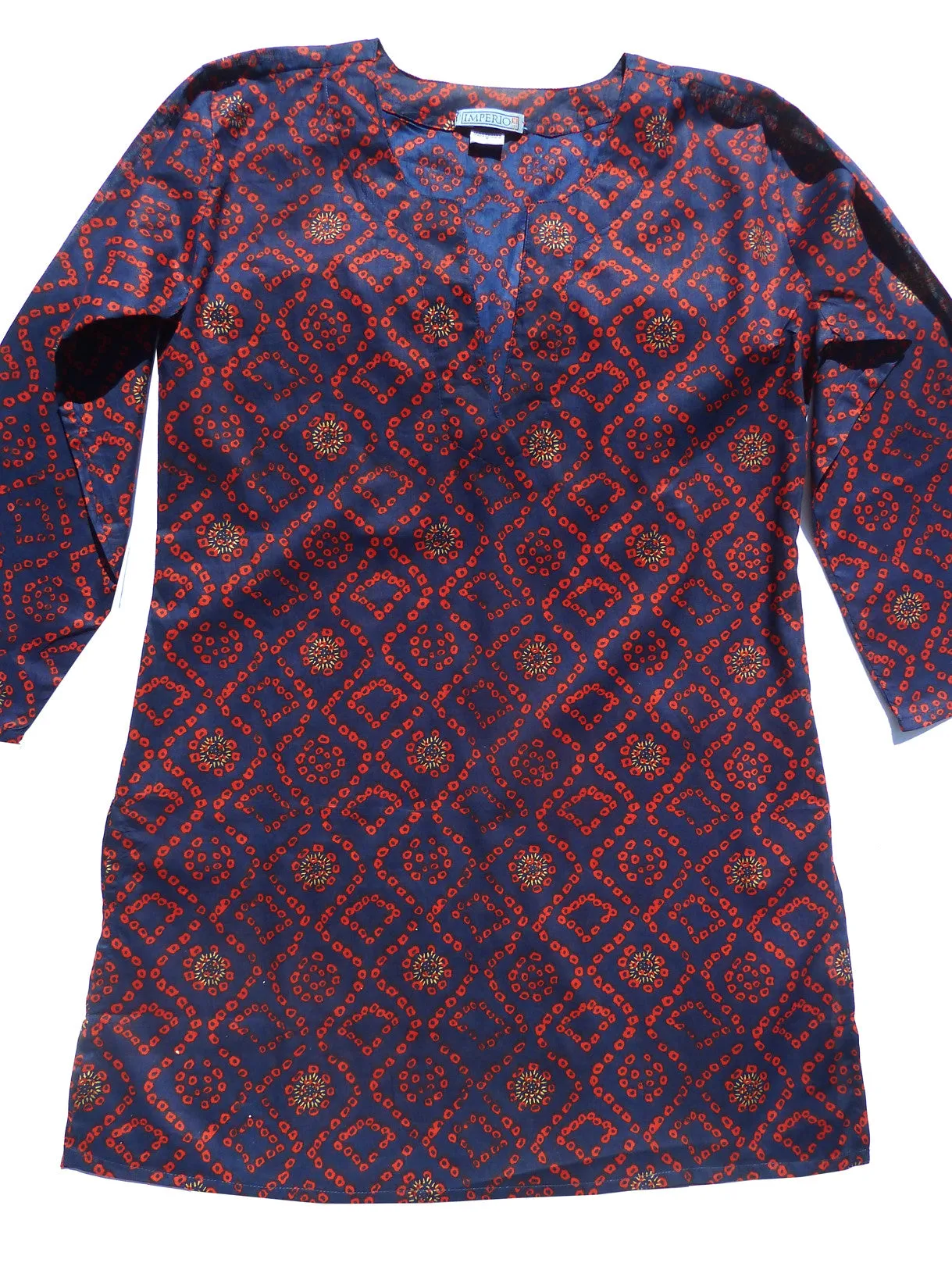 Raja Cotton Tunic Red Polka Dots