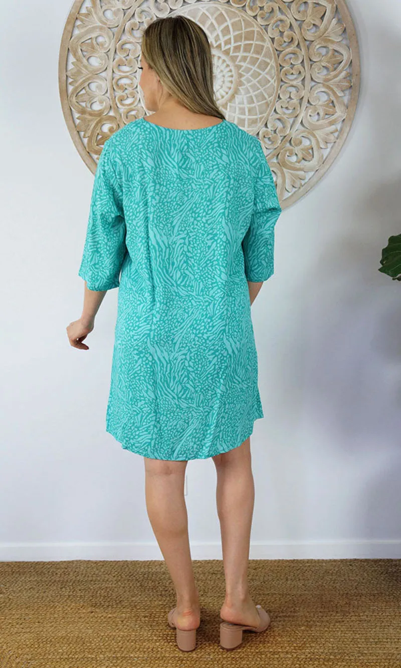 Rayon Tunic 3/4 Sleeve Kerala Jade