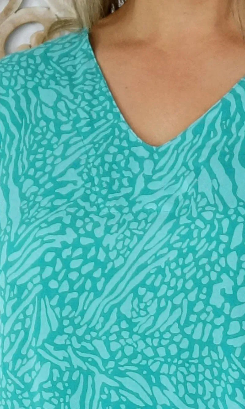 Rayon Tunic 3/4 Sleeve Kerala Jade