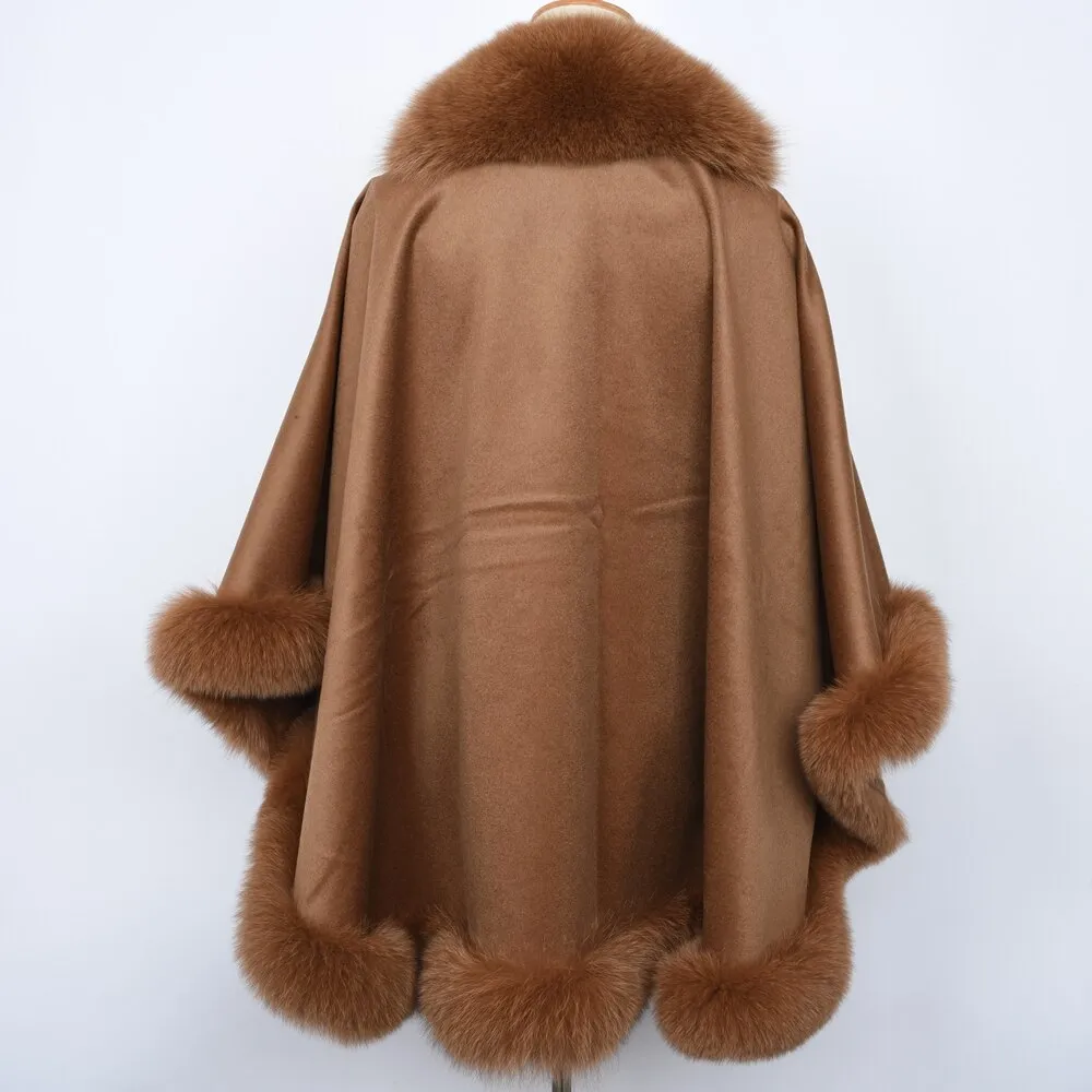 Real Cashmere & Fox Fur Poncho