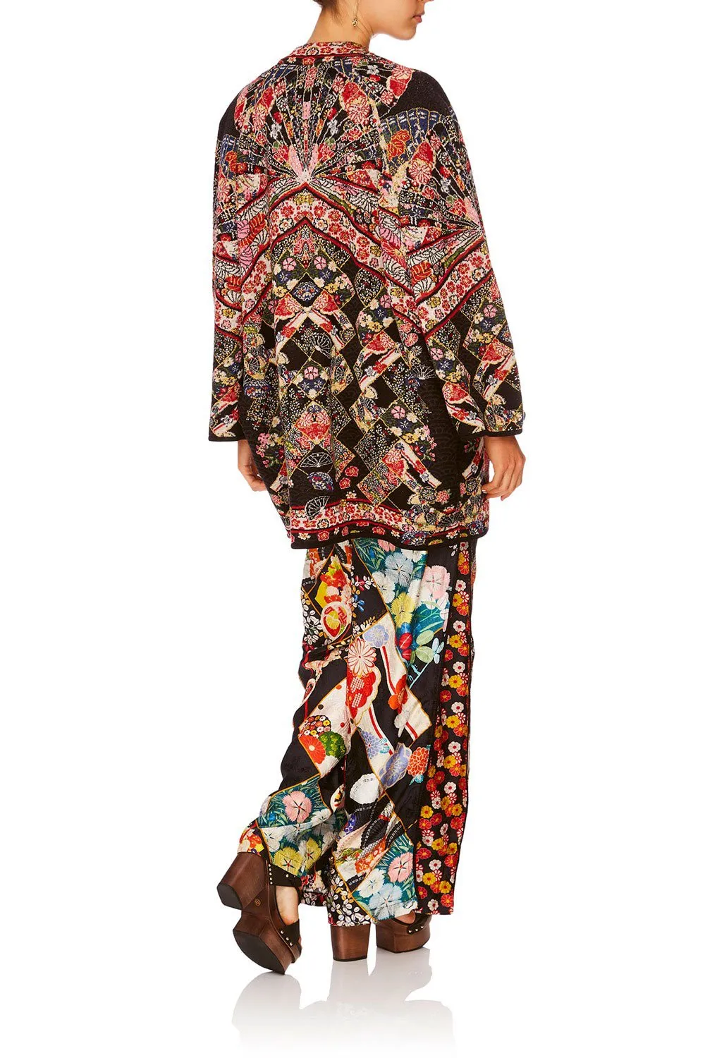 REVERSIBLE KNIT COCOON COAT STAR GIRL