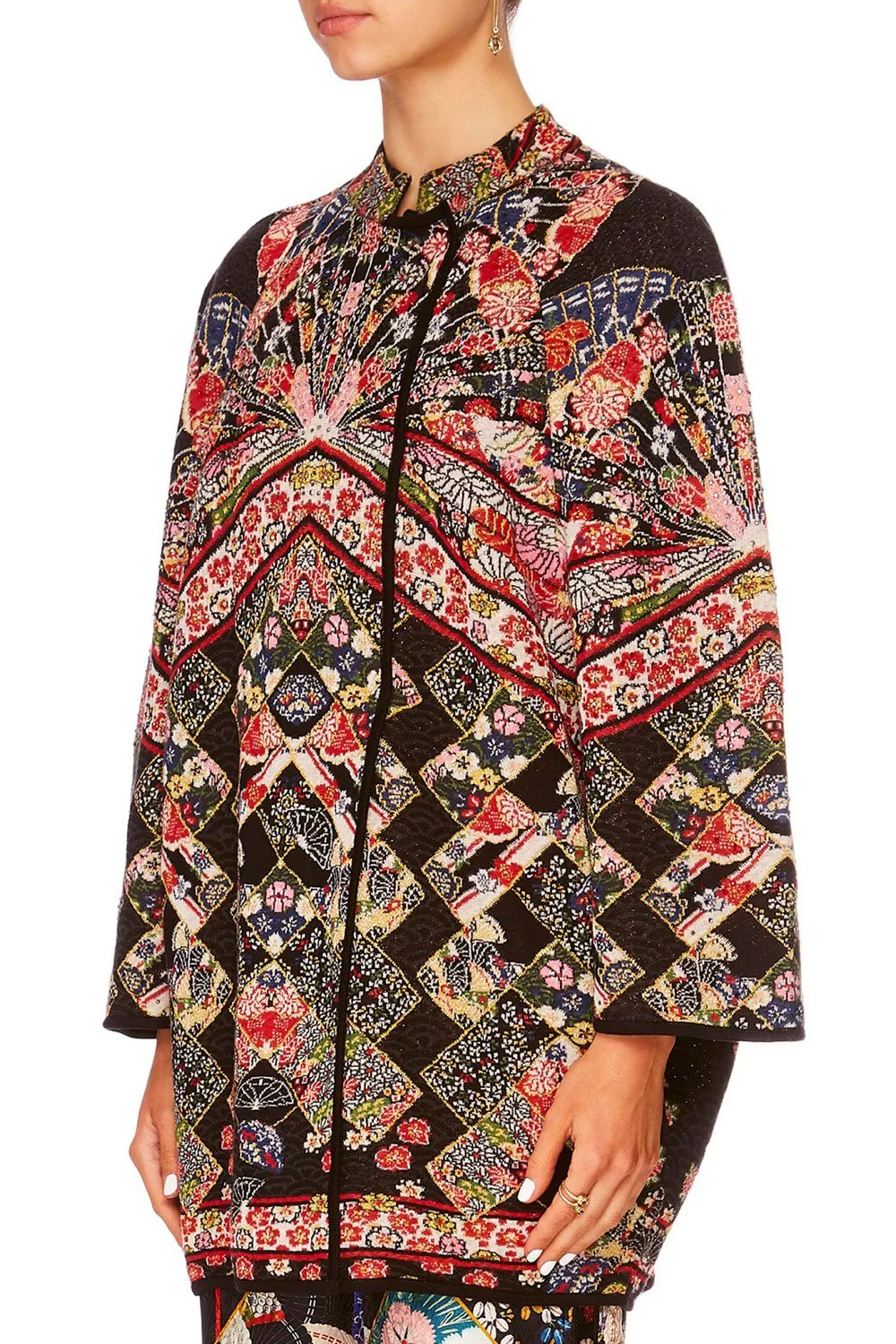 REVERSIBLE KNIT COCOON COAT STAR GIRL