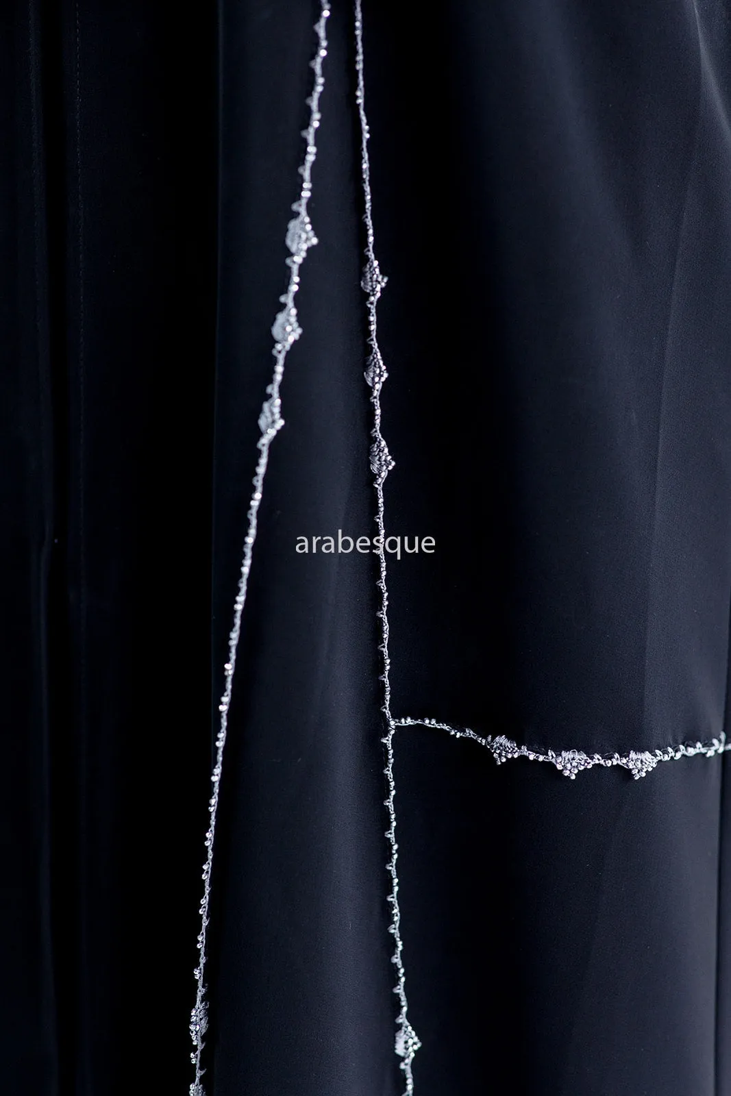 Rhinestone Embellished Open Abaya - 3 colours