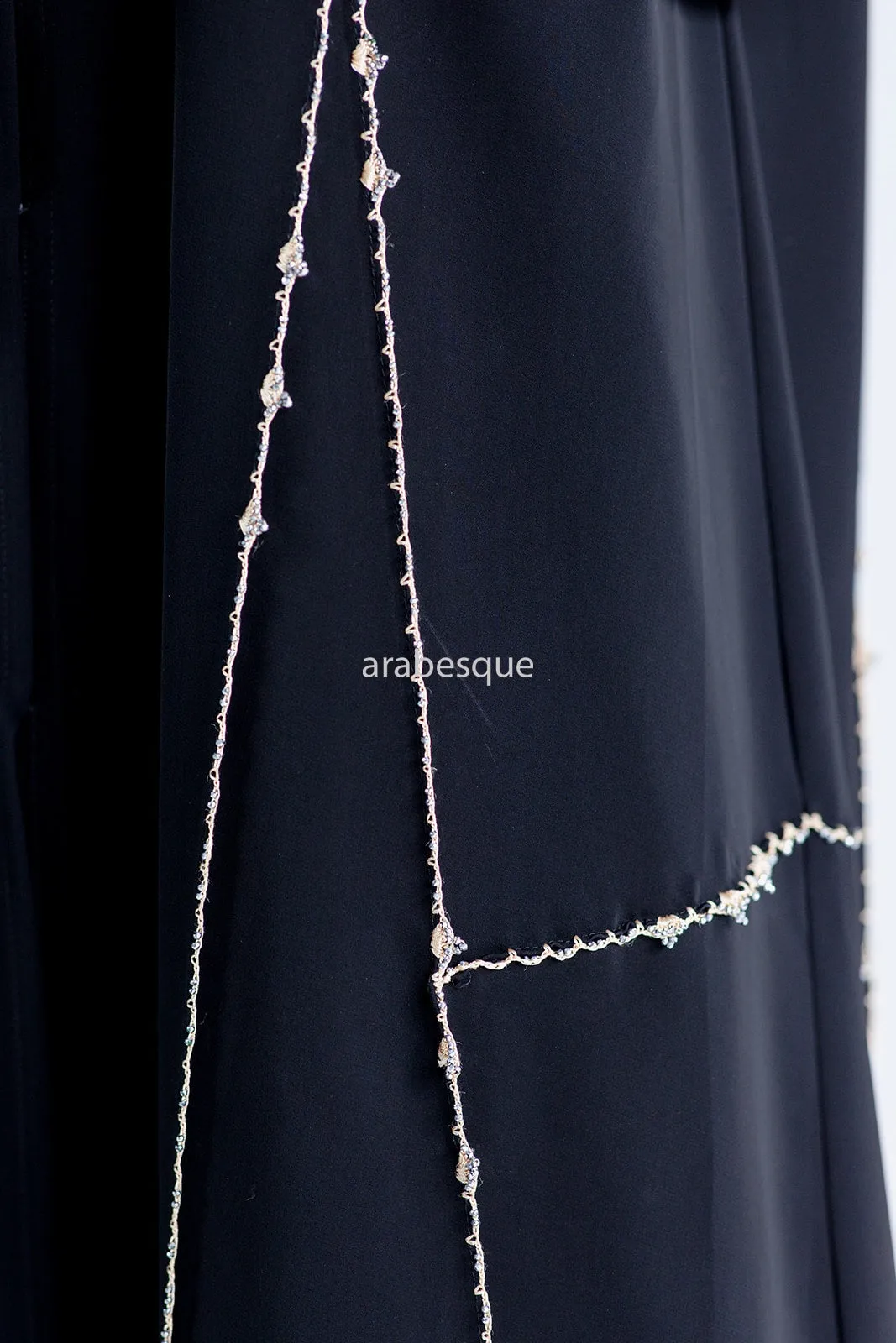 Rhinestone Embellished Open Abaya - 3 colours
