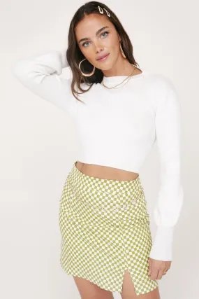 Ribbed Crossover Open
 Back Knit Top