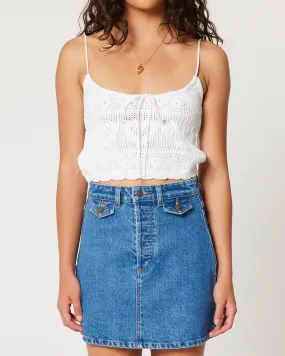 ROLLAS - Harlow Knit Top White