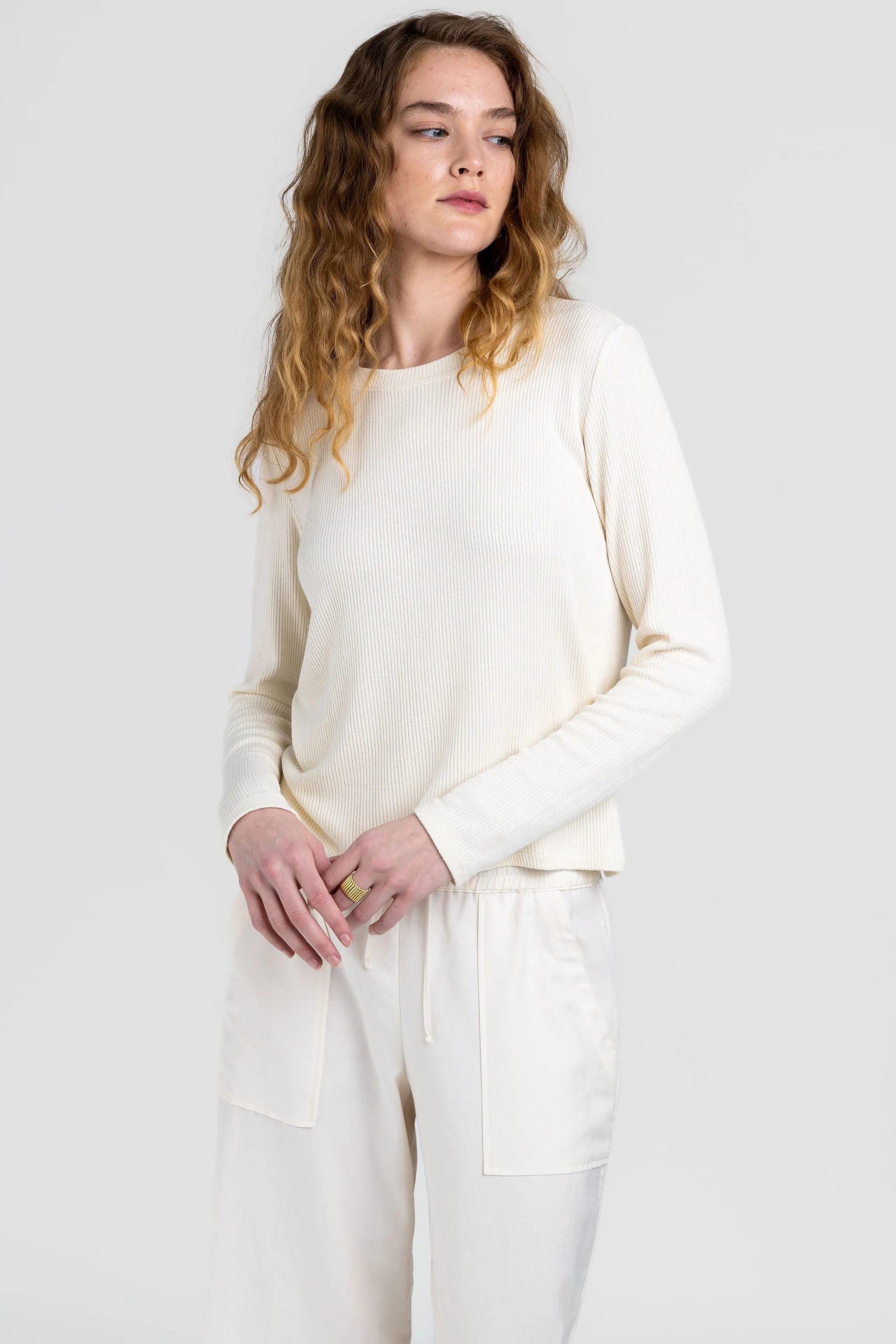 Ryder Rib Knit Top in Gardenia