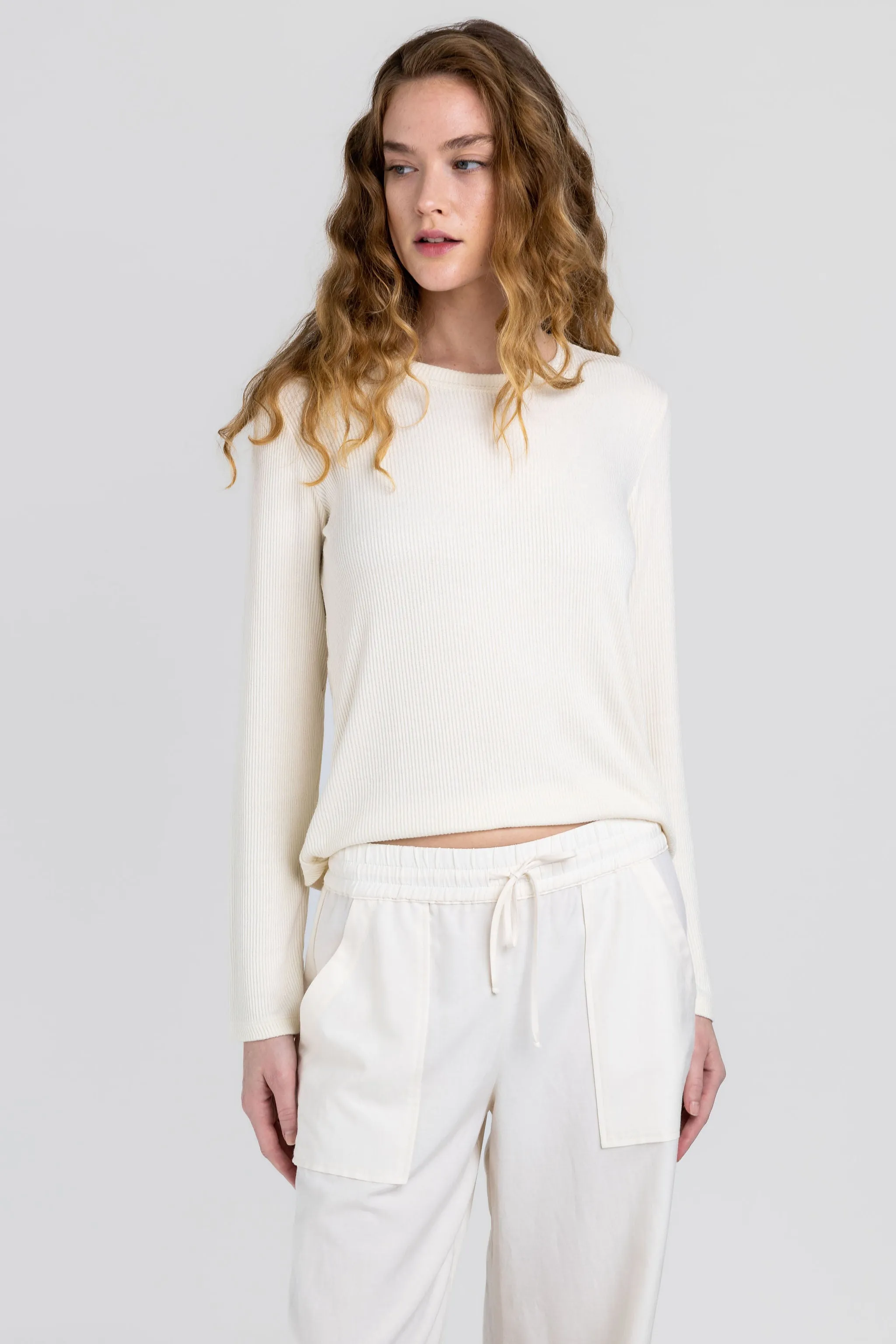 Ryder Rib Knit Top in Gardenia
