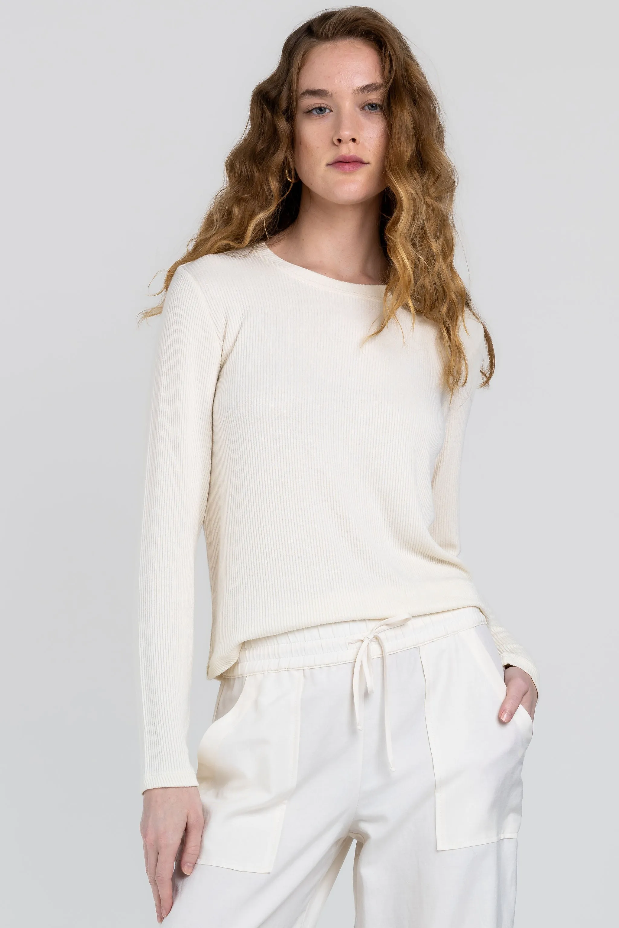 Ryder Rib Knit Top in Gardenia