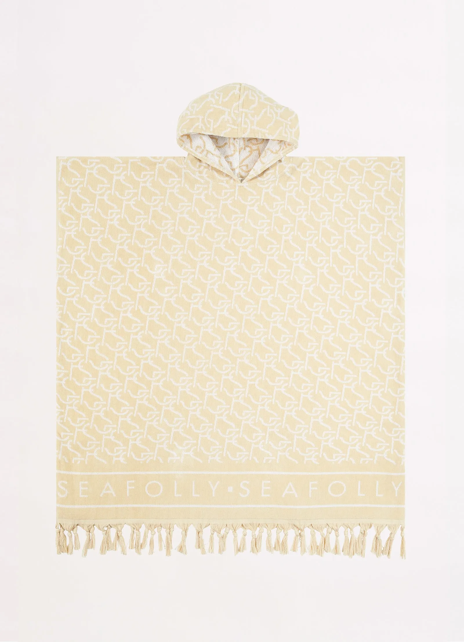 SF Monogram Towel Poncho - Natural