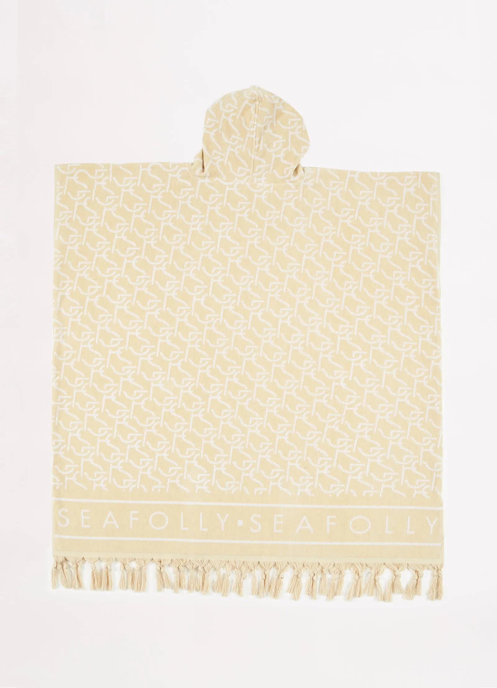 SF Monogram Towel Poncho - Natural