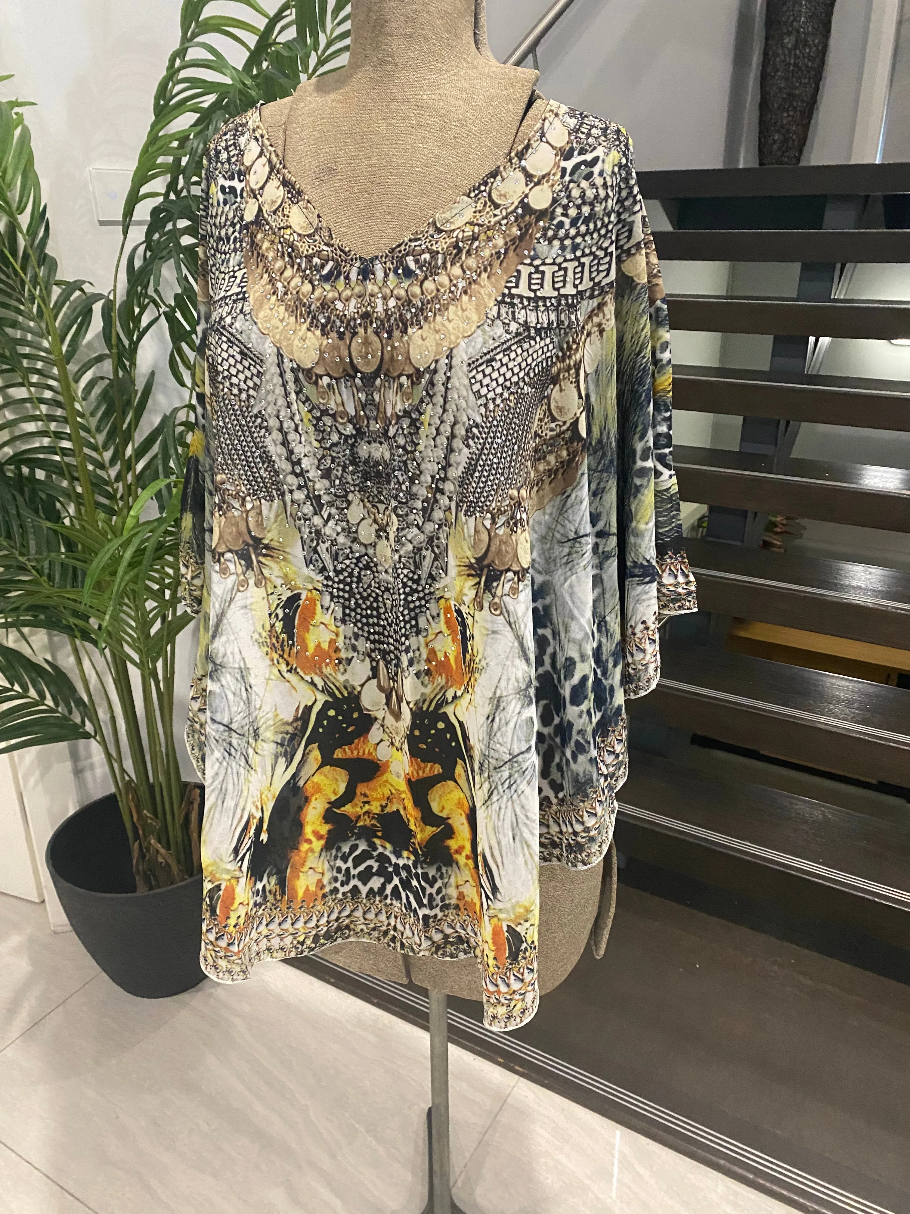 Silk embellished Kyra Tunic Top AU 10-18