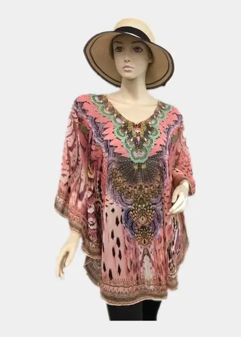 Silk embellished Kyra Tunic Top AU 10-18