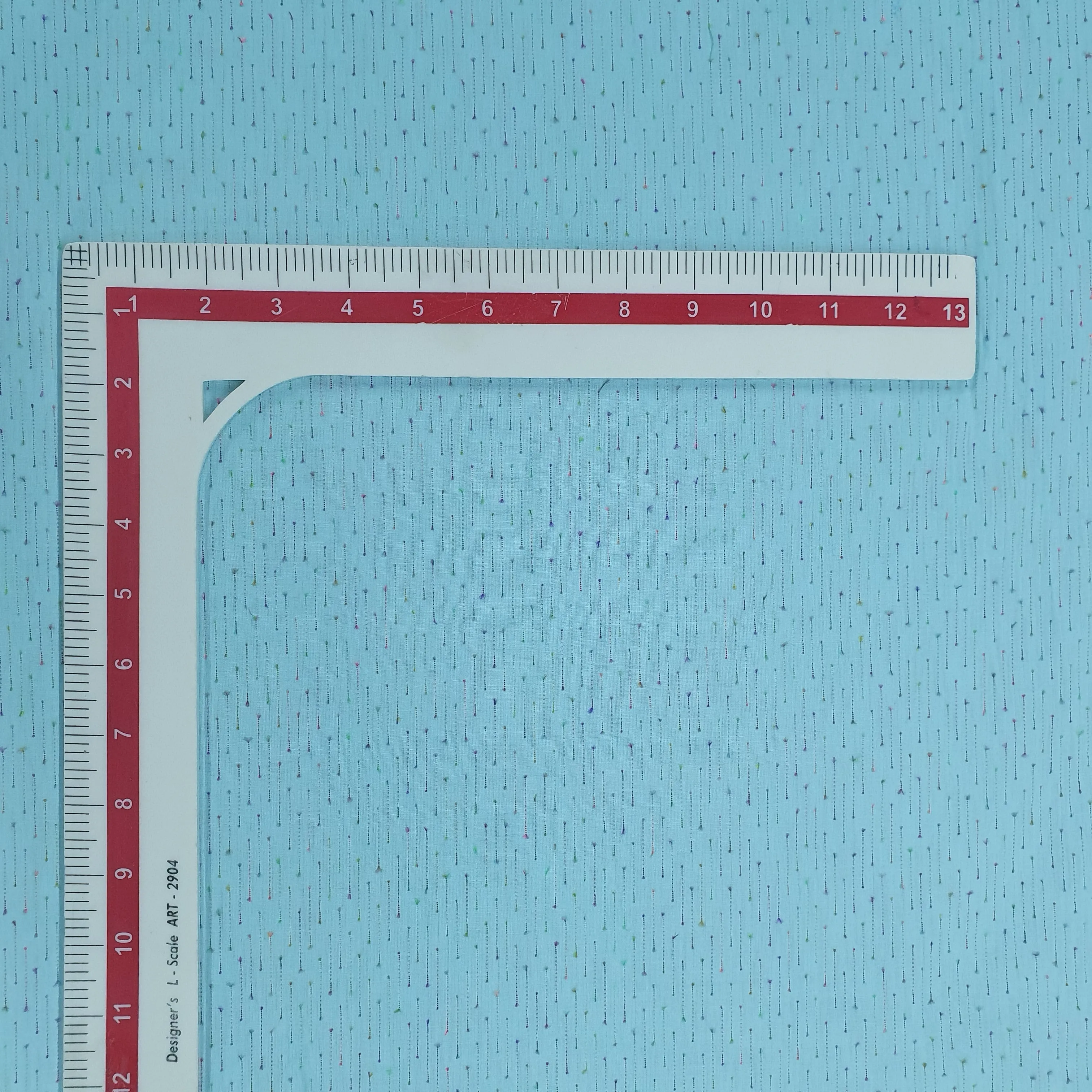 Sky Blue Solid Jacquard Cotton Fabric, Plain Weave 48 Inches, TU-2015