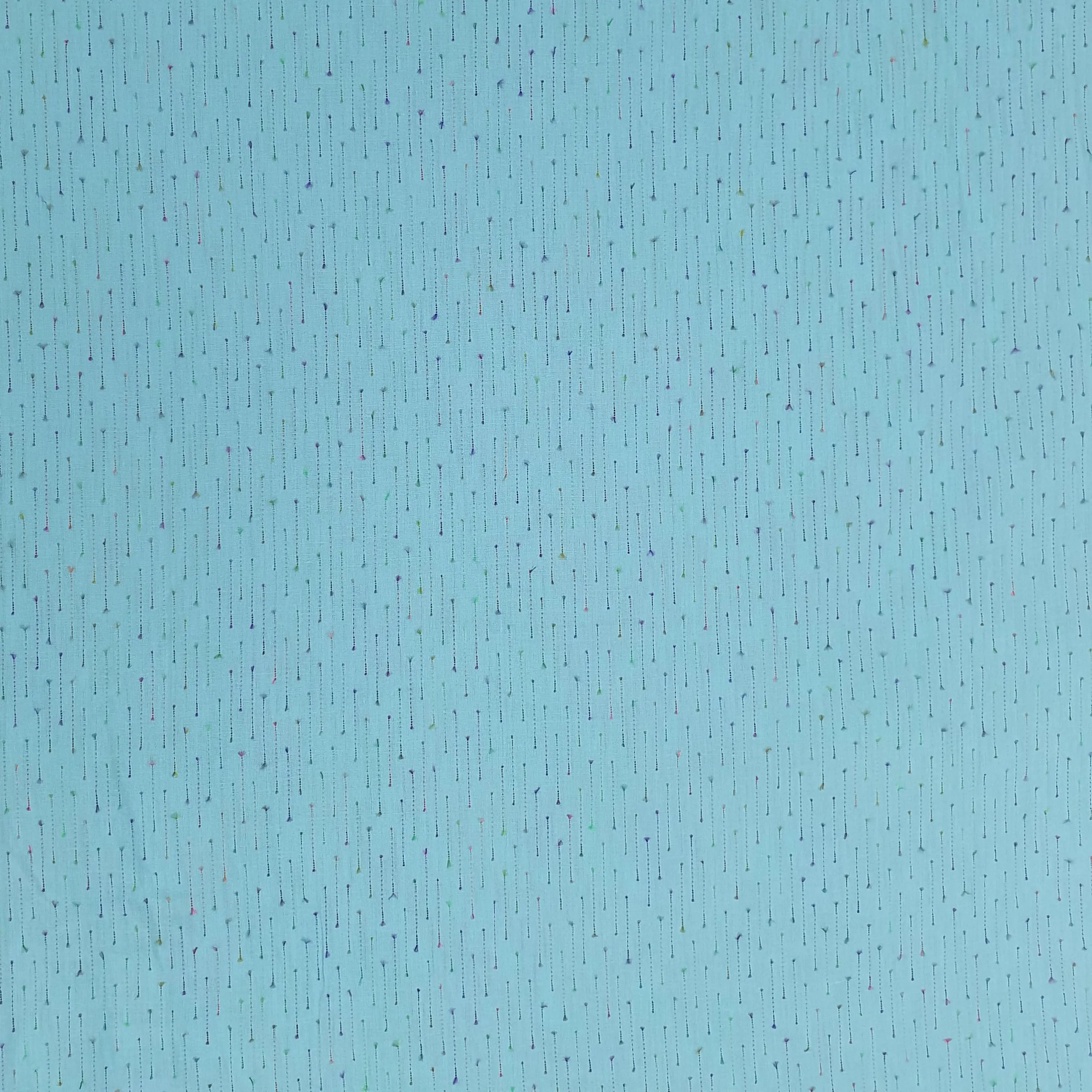 Sky Blue Solid Jacquard Cotton Fabric, Plain Weave 48 Inches, TU-2015