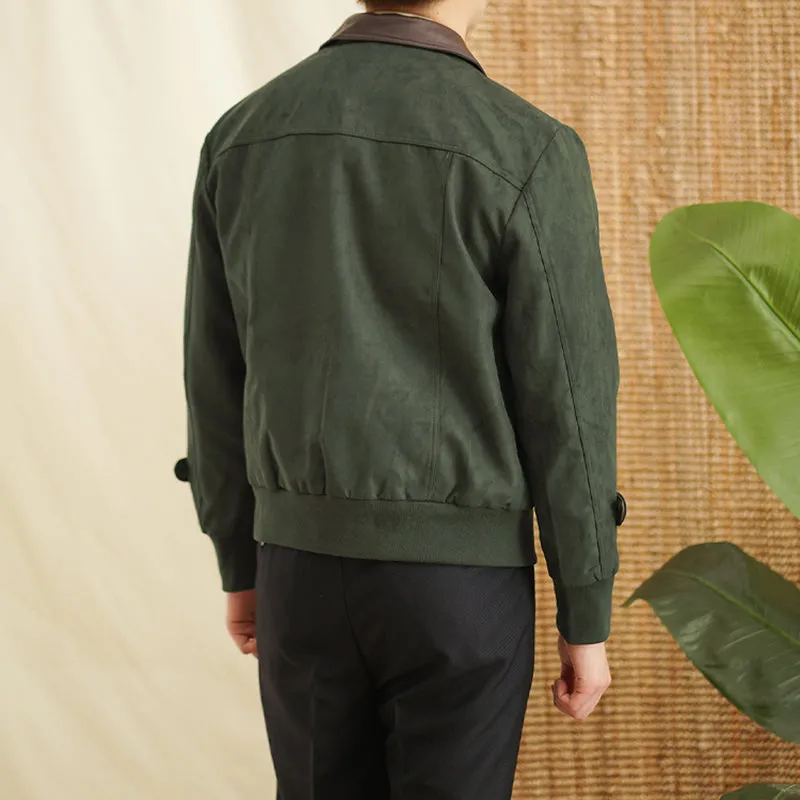 Suede Lapel Slim Windproof Cargo Jacket