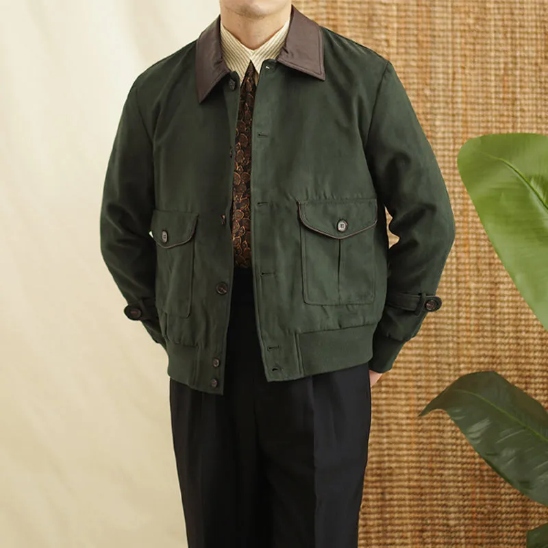 Suede Lapel Slim Windproof Cargo Jacket