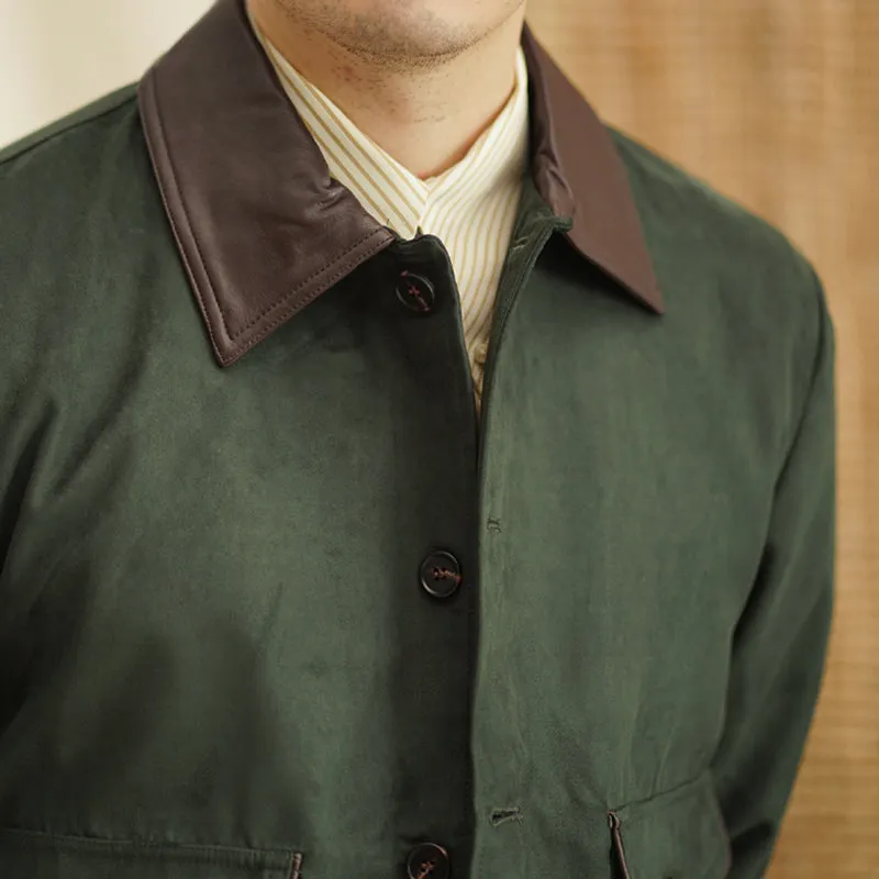 Suede Lapel Slim Windproof Cargo Jacket