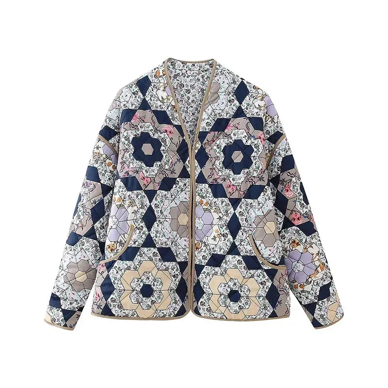 TAVIMART  -  Casual Printed Women's Jacket Cardigan Winter Warm Vintage Women Coat V-neck Long Sleeve Jackets Bohemian Ladies Coats Outerwear