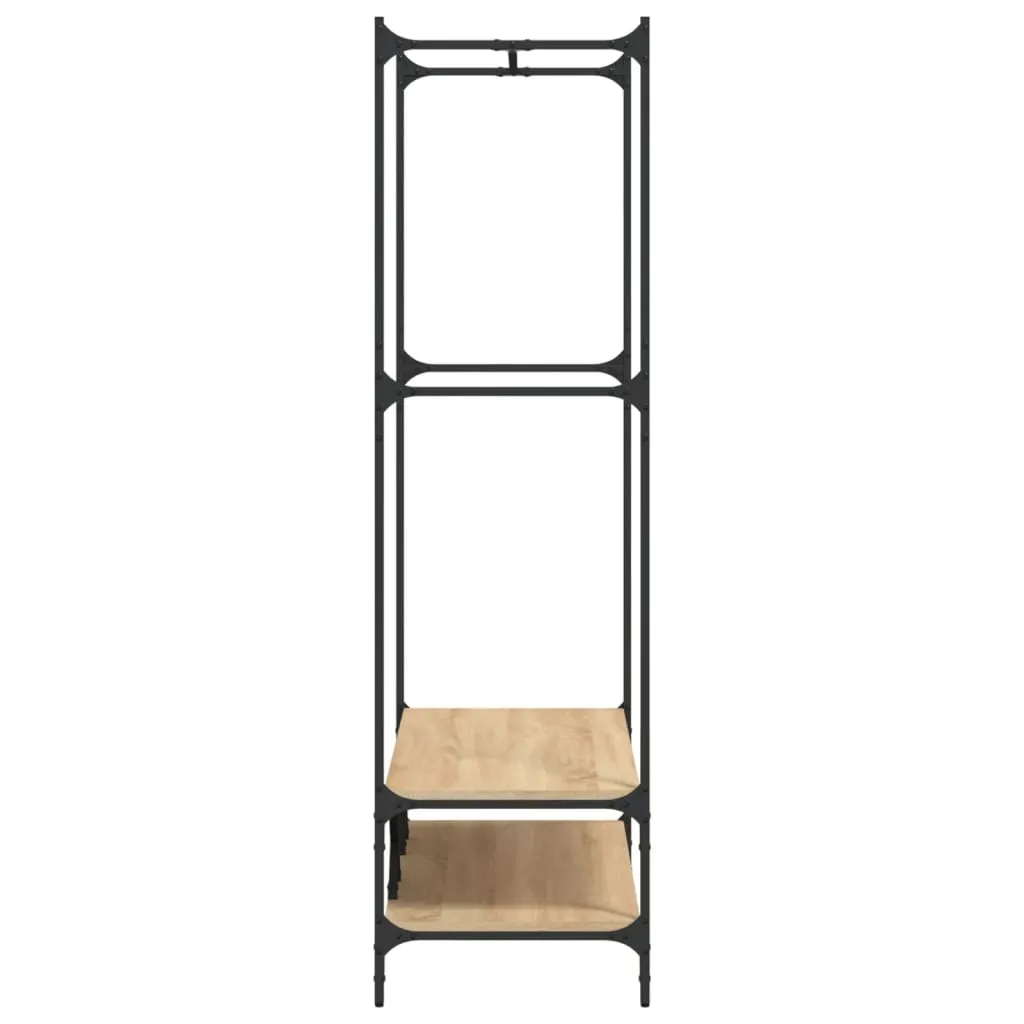vidaXL Clothes Rack with Shelves Sonoma Oak Engineered Wood