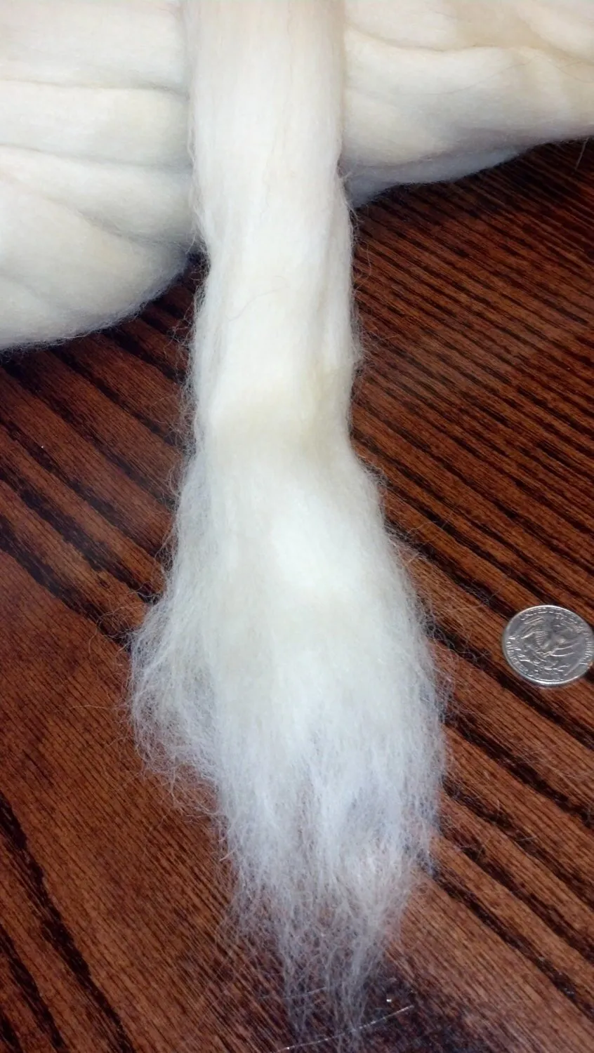 White Wool Top Roving Fiber Spinning, Undyed Wool Roving, Wool For Spinning, Wool For Felting, Wool For Chunky Knit Blanket